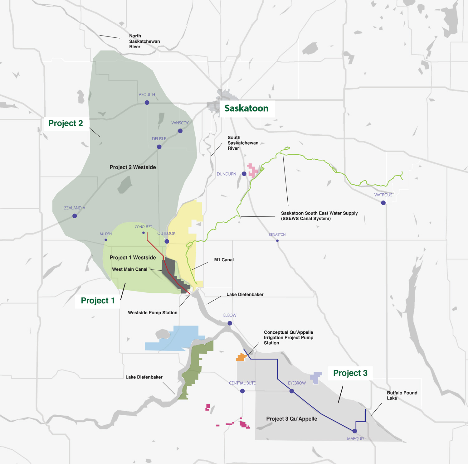Lake Diefenbaker Area Map